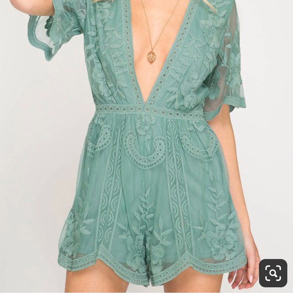 She and Sky lace romper